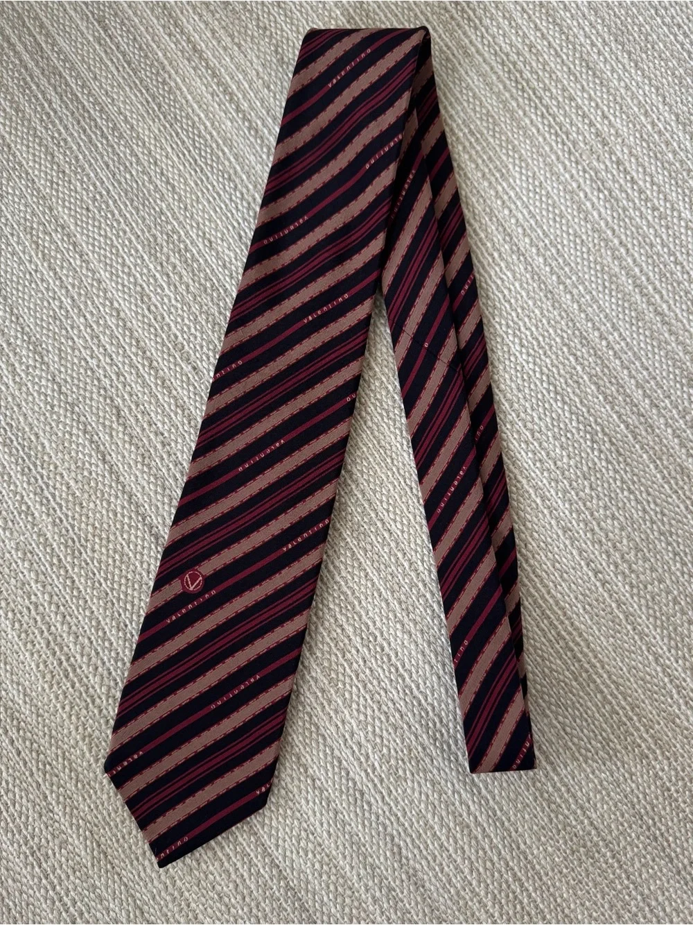 Vintage striped‎ Valentino 100% silk men’s tie